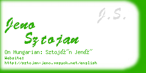 jeno sztojan business card